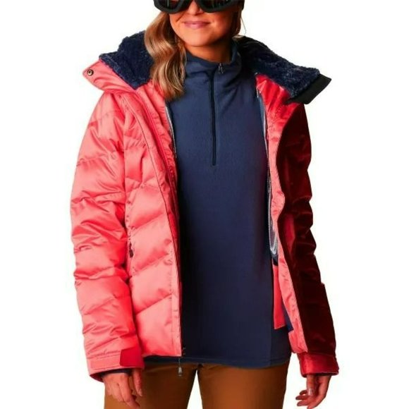Columbia Sportswear Women's Lay D II Faux Fur Down Jacket in Neon Sunrise - Picture 2 of 10